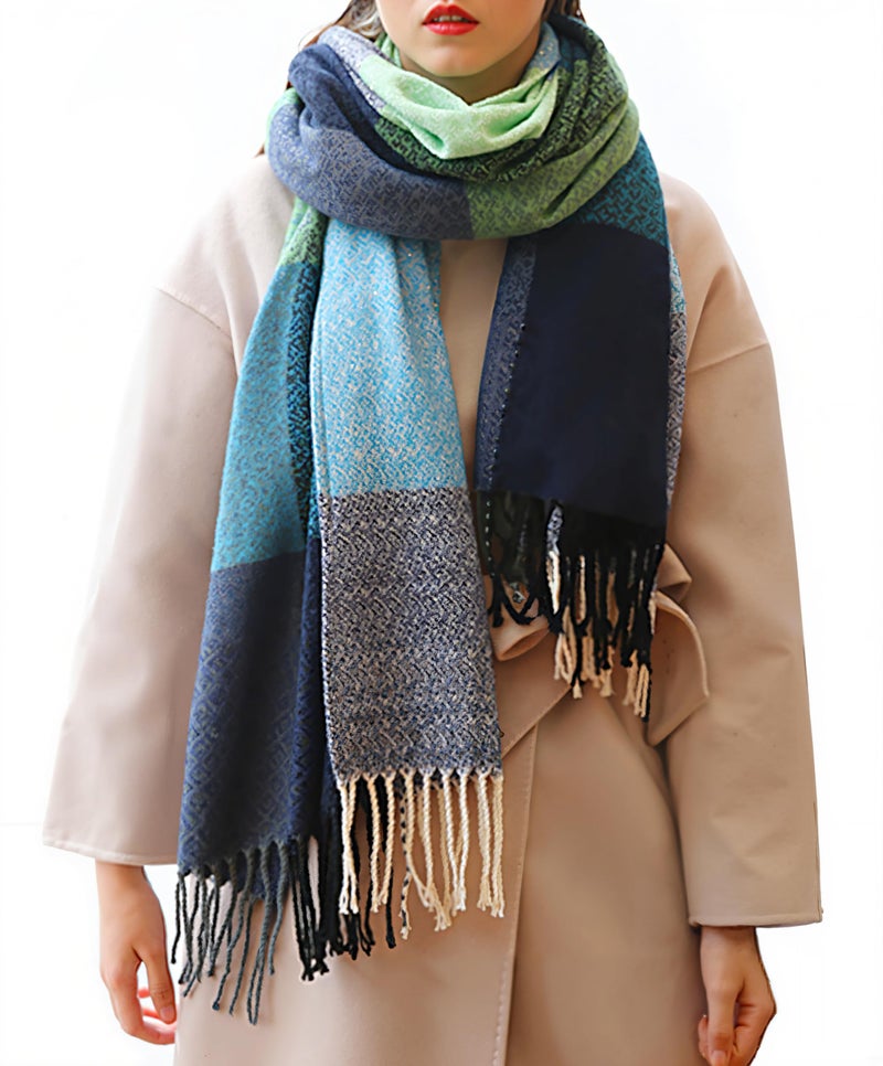 YSense Winter Scarf for Women, Fashion Long Plaid Scarves Warm Big Tartan Blanket Wrap Shawl Ladies Gifts - Image 1